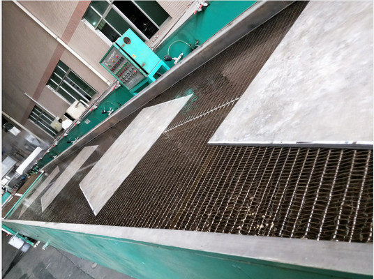 Stainless Steel Conveyor Belt Transfer Makinesinde, verimlilik için otomatik işlem yapılır.