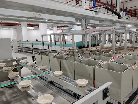 24 istasyonlu, bariyer kaplamalı pulp şekillendirme lifleri için spin kaplama makinesi