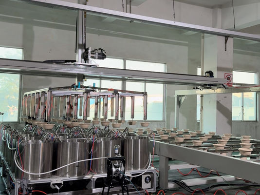 Uzun Yaşam Süresi Yüksek Hızlı Robotik Montaj Pulp Kalıplandırma Kaplama Makinesi Pulp Kalıplandırılmış Ürün için 24 İstasyon