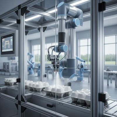 Kalıplı Pulpa Ambalajları için Yüksek Hassasiyetli Robotlar İç Kaplama Serpilme Sistemi
