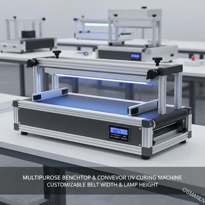 ÇOK AMAÇLI TEZGAH ÜSTÜ & KONVEYÖRLÜ UV KÜR MAKİNESİ - ÖZELLEŞTİRİLEBİLİR BANT GENİŞLİĞİ & LAMBA YÜKSEKLİĞİ