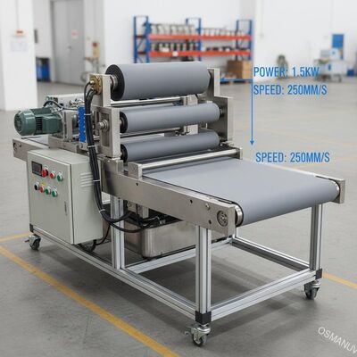 1.5KW 250mm Çap Ters Rulo Kaplama Makinesi Düz Konveyör Bant