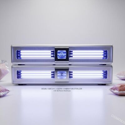 3 boyutlu gıda paketleri için çift taraflı UV-C + ozon kombinasyon sterilizatörü