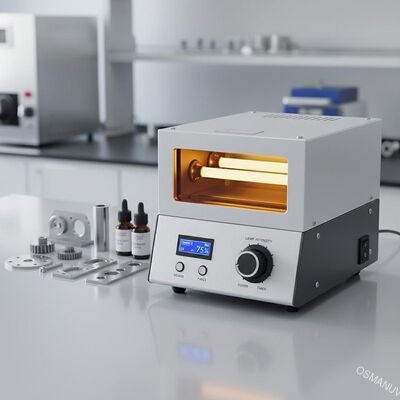 Yağ bazlı kaplamalar için Benchtop 102 UV Düzeltme Makinesi Laboratuvar ve küçük parti üretimi için özelleştirilebilir lamba yoğunluğu ile kompakt 350mm genişliğinde