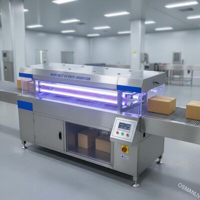 Paket Kurulu Karton için Hasır Kemer UV Gıda Işınlama Makinesi 2KW