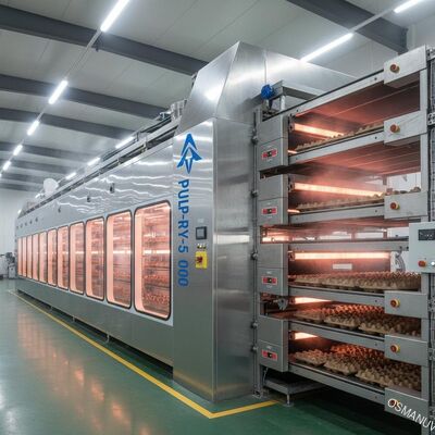 Yüksek Hızlı Kızılötesi Kurutma Tüneli Pulp Kalıplandırma Fırını. Çok Katmanlı Sürekli Kurutma Üretim Hattı.