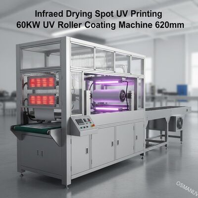 Kızılötesi Kurutma Noktası Uv Baskı Makinesi, 60KW Uv Rulo Kaplama Makinesi 620mm