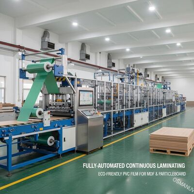 Ekoloji dostu PVC filmi için Tam Otomatik Sürekli Laminasyon Üretim hattı. MDF ve Particleboard için tasarlanmıştır.