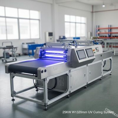 25KW W1320mm İki Lambalı Uv Işıkla Kürleme Makinesi Konveyör Sistemleri