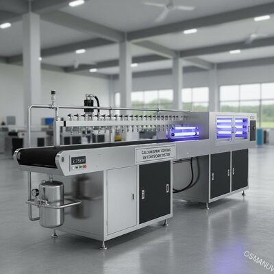 Kalsiyum Püskürtme Kaplama Makinesi / Uv Konveyör Sistemleri 1800mm Uzunluk 3.75KW