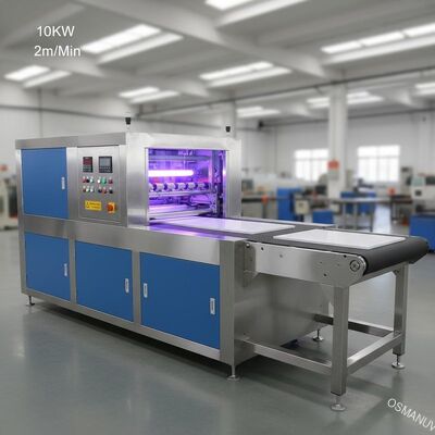 Konveyör Bantlı 10KW 2m / Min Düz Çevrim Uv Rulo Kaplama Makinesi