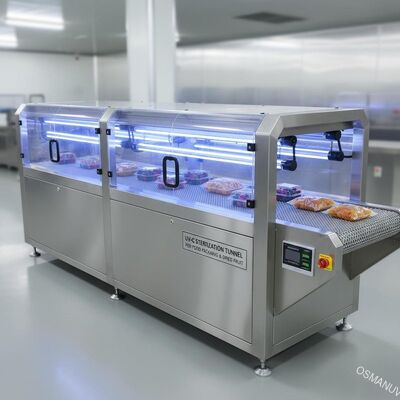 Şeffaf Gıda Ambalajları ve Kuru Meyveler için UV-C Sterilizasyon Tüneli - Konveyörlü Sıra Tipi Sistem