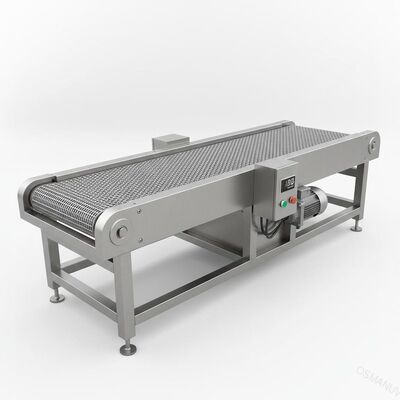 W1320mm 1m / Min Paslanmaz Çelik Konveyör Bant Makinesi / Hasır Bantlı Konveyör