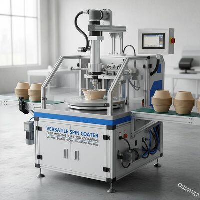 Gıda Paketleme Yağı ve Sızıntı Kanıtlı UV Kaplama Makinesi için Çok yönlü Spin Coater Pulp Molding