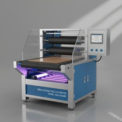 Duvar / Pano için 920mm Genişlik Çift Rulo UV Kaplama Makinesi