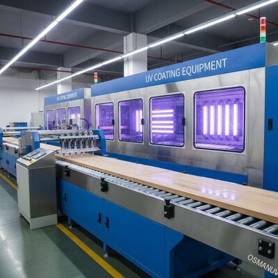 Kalınlık 150mm Kurulu İçin Sprey Boya Üretim Hattı UV Kaplama Ekipmanları