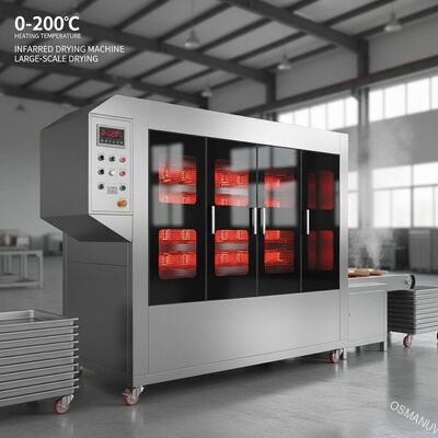 Büyük ölçekli kurutma için 0-200C ısıtma sıcaklığı kızılötesi kurutma makinesi