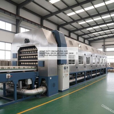 Ağır Güçlü 28m Doğal Gaz Endüstriyel Kurucu Kurutma Lini 24kw Pulp Kalıp Paketi için