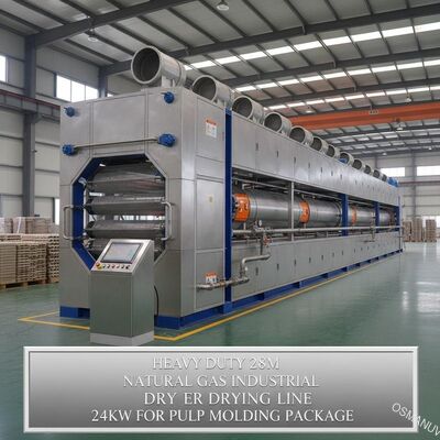 Ağır Güçlü 28m Doğal Gaz Endüstriyel Kurucu Kurutma Lini 24kw Pulp Kalıp Paketi için