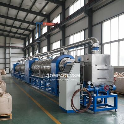 Büyük ölçekli üretim için kompakt 28 metrelik doğal gaz endüstriyel kurutma makinesi hattı