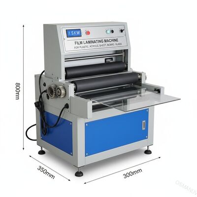 1.5KW Film Laminasyon Makinesi 850mm Yükseklik 300mm Plastik, Akrilik, Yaprak, Tahta, Cam için Asgari Uzunluk