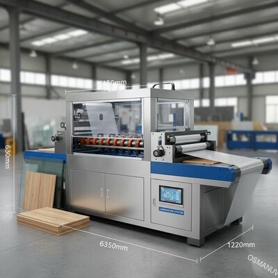 Yüzey düzleminde zemin tahta cam plastik levha film laminasyon makinesi genel boyutu 6300 * 1550 * 1200mm ile