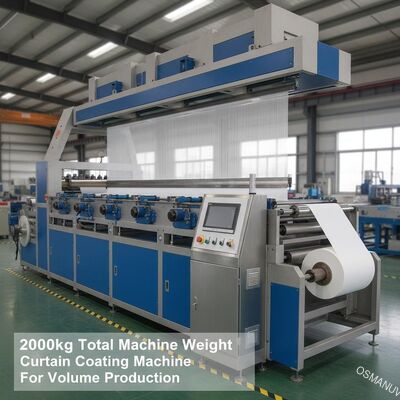 2000kg Toplam Makine Ağırlığı Toplam Üretim için Perde Kaplama Makinesi