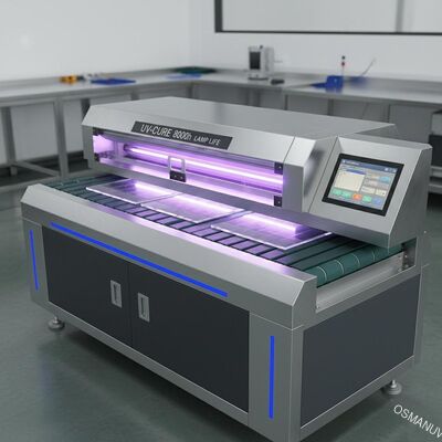 0.2-50 mm kalınlığında 8000 saatlik lamba ömrü olan PLC kontrol sistemi ile UV kurulama makinesi