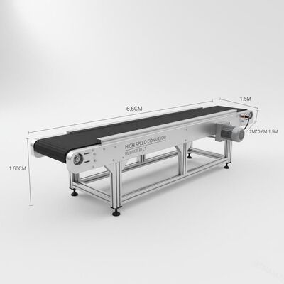 Yüksek Hızlı Taşıyıcı Kemeri Makine 2m*0.6m*1.5m Kauçuk Kemeri ile
