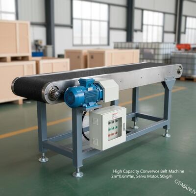 Yüksek Kapasiteli Taşıyıcı Kemeri Makinesi Servo Motorlu 2m*0.6m*1.5m 50kg/h