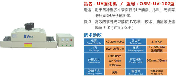 2.15KW 13m / Min Anında Siyah Led Uv Kürleme Konveyör Sistemleri