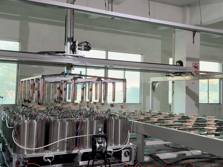 Uzun Yaşam Süresi Yüksek Hızlı Robotik Montaj Pulp Kalıplandırma Kaplama Makinesi Pulp Kalıplandırılmış Ürün için 24 İstasyon