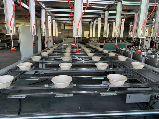 24 Station Automated Spin Coating Line for Waterproof Pulp Molded Tableware Coating