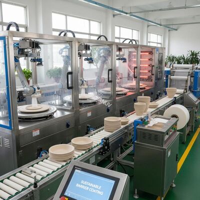 Sustainable Pulp Tableware Spin Coating Line for Waterproof Barrier Biodegradable Packaging Production