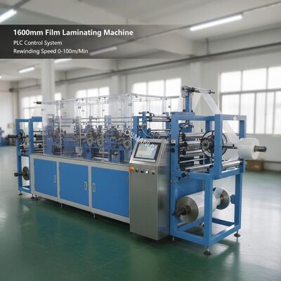 1600mm Film Laminating Machine With PLC Control System Rewinding Speed 0-100m/Min